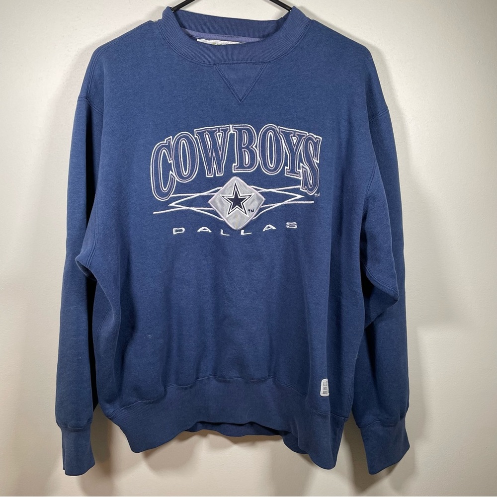 Vintage Dallas Cowboys Crew Neck Sweatshirt Logo 7 Mens Sz M Embroidered Logo